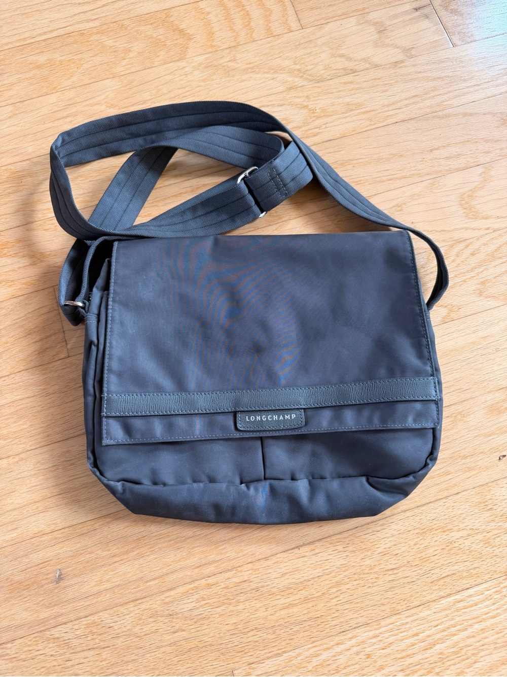 Longchamp Black Nylon Crossbody Messenger Bag